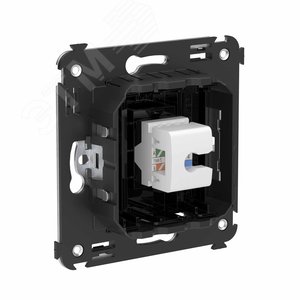 Avanti Компьютерная розетка RJ-45 без шторки в стену, кат.6 одинарная,  Черный квадрат - фото 3