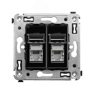 Avanti Розетка RJ-45 в стену, кат.6 двойная экранированная, ''Черный квадрат'' - DKC (ДКС)