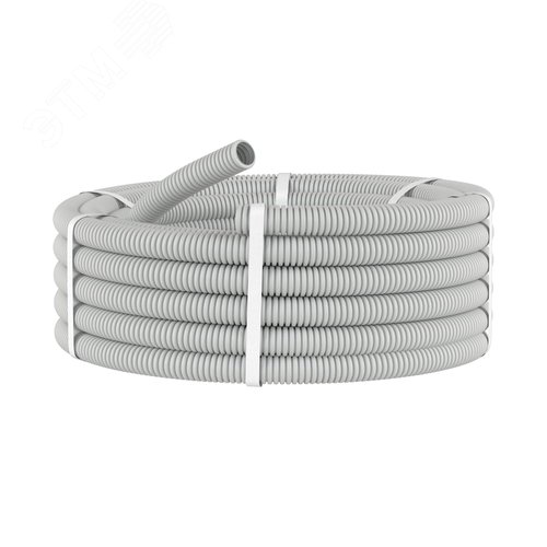 Труба гофрированная ПВХ 25мм легкая без протяжки серая (25м) 2