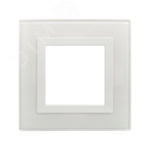 Рамка из натурального стекла,  ''Avanti'', белая, 2 модуля