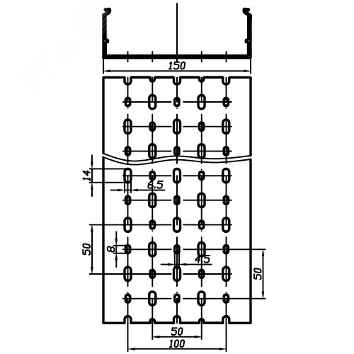 Короб перфорированный синий RL12 150х10 6