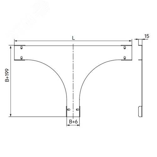 Крышка на Т-образный ответвитель 500, 1,2 мм, в комплекте с крепежными элементами необходимыми для монтажа - фото 2