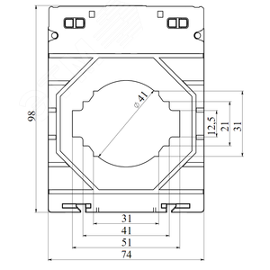 Трансформатор тока CT80 1000A, класс 0.5, 15ВА - фото 2