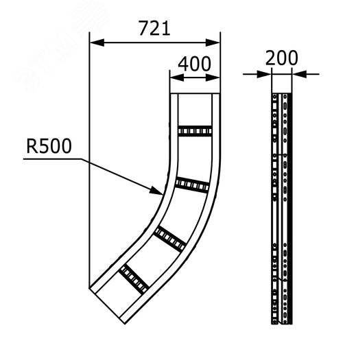 Угол листовой 45 градусов 200х400 цинк-ламельный 2