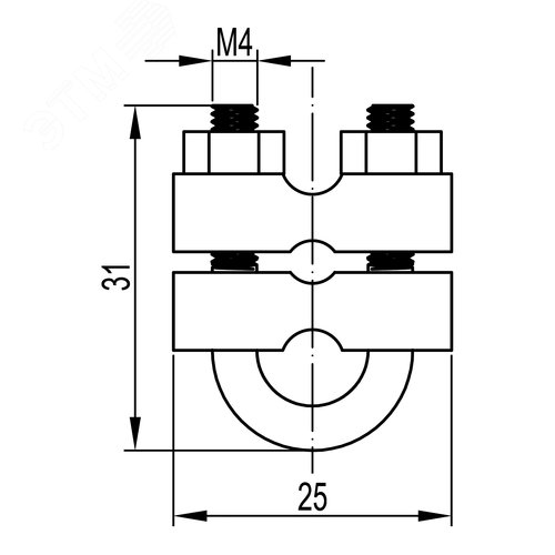 Клемма заземления для проволочного лотка 2