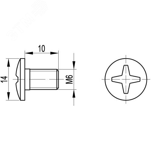 Винт М6х10 с крестообразным шлицем INOx (200 шт.) 2