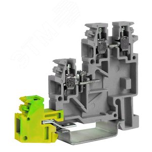 Зажим винтовой 2 уровня проходных+земля 2.5мм.кв серый TLE.2GR (ZTL400GR) - DKC (ДКС)