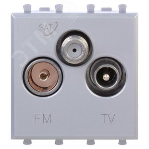 Avanti Розетка TV-FM-SAT модульная закаленная     сталь 2 модуля - DKC (ДКС)