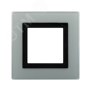 Рамка из натурального стекла,, ''Avanti'', светло-серая, 2 модуля