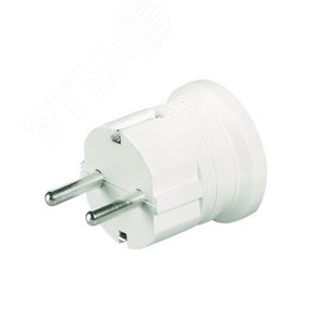 Вилка кабельная бытовая с центральным вводом кабеля белая 16А IP20 2P+E 230В - DKC (ДКС)