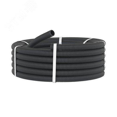 Труба ПНД гибкая гофрированная д.40мм легкая без протяжки 20м черный 2
