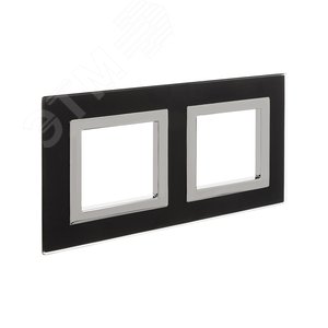 Рамка из натурального стекла, ''Avanti'', черная, 4 модуля 2