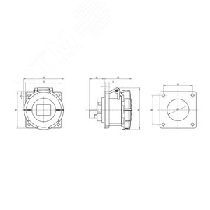 Розетка скрытая IP67 16A 3P+E+N 400V 2