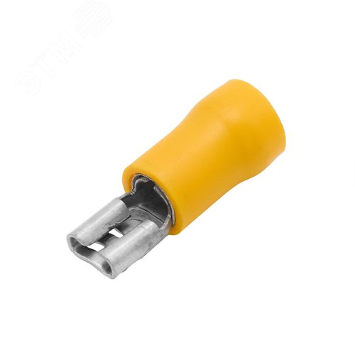 Наконечник плоский РпИм 6-7-0.8 желтый QUADRO (50шт) с изолированным фланцем (розетка)