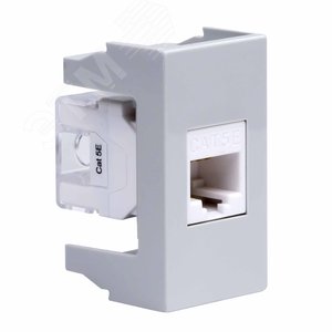 VIVA Розетка компьютерная RJ45 категория 5E       1 модуль серая - фото 2