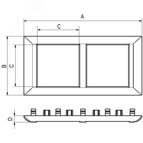 Avanti Рамка-суппорт черная для In-liner Front, 2 модульная 7