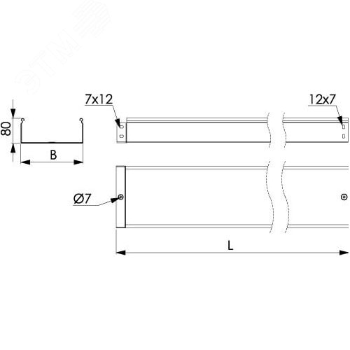 Лоток 150х80 L=3000мм толщина 1.2мм 2