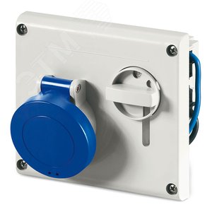 Розетка скрытой установки IP44 16А 2P+E 230В с механической блокировкой и верхним расположением разъема - DKC (ДКС)