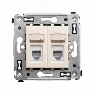 Avanti Розетка телефонная в стену двойная, ''Ванильная дымка''