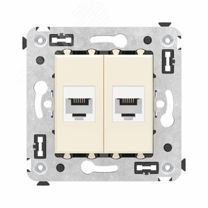Avanti Телефонная розетка RJ-12 без шторки в стену двойная, Ванильная дымка - DKC (ДКС)