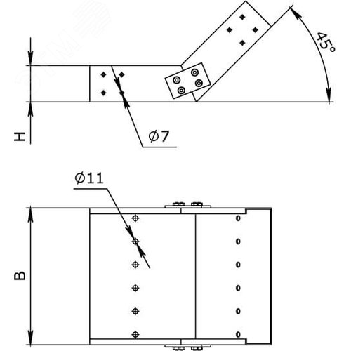 Угол вертикальный внутренний 45 градусов 600х80 стеклопластик (GCU40860) 2