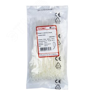 Хомут 150х3.6мм белый с монтажным отверстием (100шт) (252150-I) 3