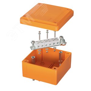 Коробка пластиковая FS с гладкими стенками и клеммниками  IP56 100х100х50мм  6р  450V 6A  4мм.кв - DKC (ДКС)