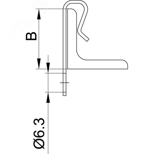 Крепеж для троса балке 5-7 мм вертикальный монтаж 2