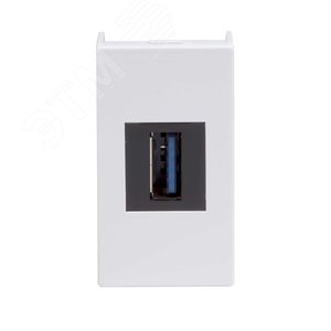 USB 3.0 розетка, ЭУИ Вива (Viva), белая, 1 мод. - фото 2
