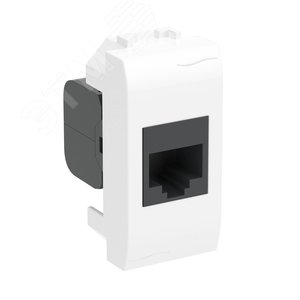 BRAVA Розетка компьютерная RJ45 (разъем PcNet) 1 модуль категория 5е белая 2