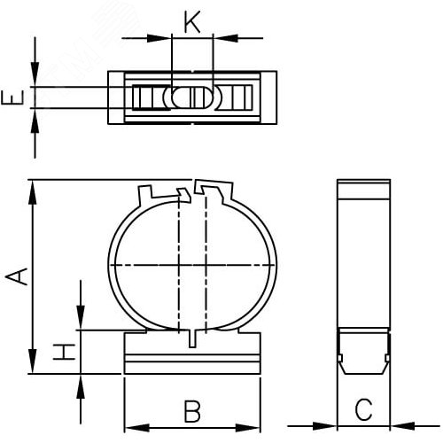 Держатель двухкомпонентный 25мм для труб 4