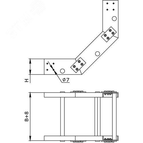 Угол вертикальный внутренний 90 градусов 750x100 стеклопластик (GLU91075) 2