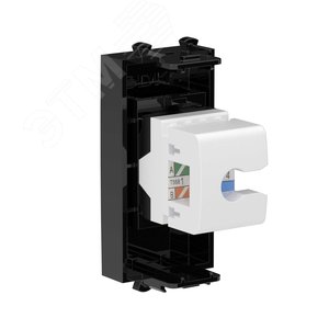 Avanti Компьютерная розетка RJ-45 без шторки      модульная кат.5е Черный квадрат 1 модуль - фото 3