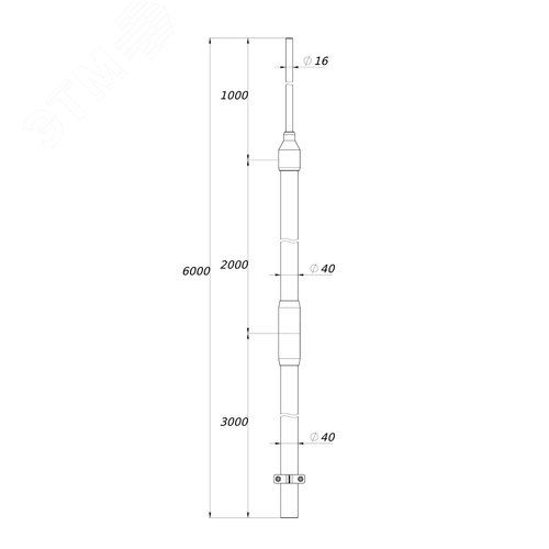 Молниеприемная мачта 6м ДКС 4