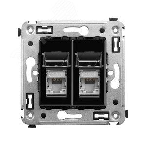 Avanti Розетка RJ-45 в стену, 5e двойная экранированная, ''Черный квадрат''