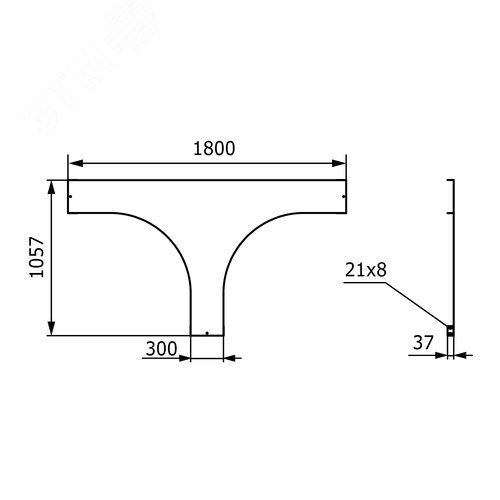 Крышка на ответвитель Т-образный 300мм цинк-ламельная 2