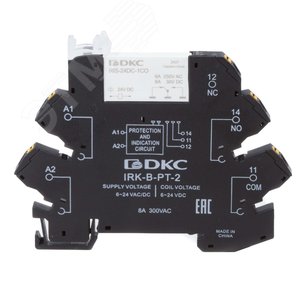 Реле интерфейсное, 1CO, коммутируемый ток 6 А, AgSnO, напряжение 24V AC/DC, push-in клеммы - DKC (ДКС)