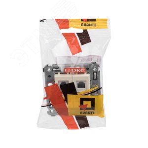 Avanti Розетка телефонная в стену двойная, ''Ванильная дымка'' 5