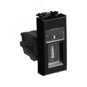 Avanti USB 2.0 розетка ''Черный квадрат'' модульная, тип А-А, 1 модульная - фото 2