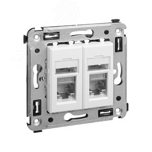 Avanti Розетка RJ-45 в стену, 5e двойная экранированная, ''Белое облако'' 2