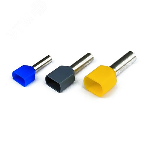 Наконечник-гильза двойная 14мм с изолированным фланцем 10.00кв.мм коричневый(НШВИ2)