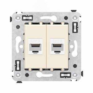 Avanti Компьютерная розетка RJ-45 без шторки в стену, кат.6 двойная,  Ванильная дымка - DKC (ДКС)