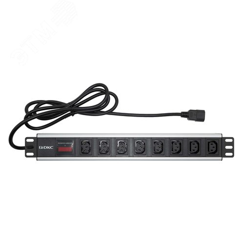 Блок розеток для 19 шкафов, 8 розеток IEC60320 С13, амперметр - DKC IT