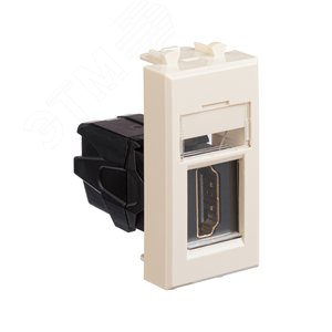HDMI розетка модульная, тип А-А, Avanti, ванильная дымка, 1 модуль - фото 2