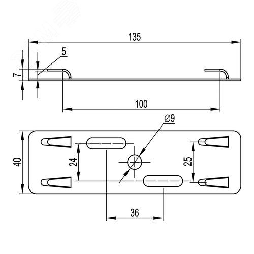 Держатель для проволочного лотка основание 50 мм 2