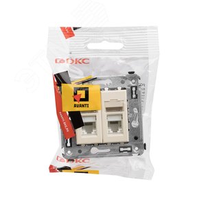 Avanti Розетка RJ-45 в стену, 5e двойная, ''Ванильная дымка'' - фото 5