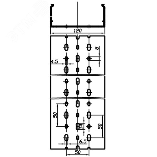 Короб перфорированный синий RL12 100x40 6