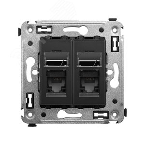 Avanti Компьютерная розетка RJ-45 в стену, кат.6А двойная, Черный матовый - DKC (ДКС)