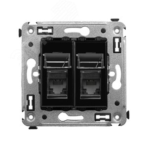 Avanti Розетка RJ-45 в стену, кат.6 двойная, ''Черный квадрат''