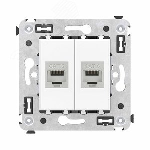 Avanti Компьютерная розетка RJ-45 без шторки в стену, кат.6 двойная экранированная,  Белое облако - DKC (ДКС)